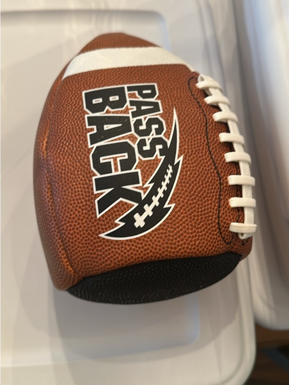 PASS BACK Football - Brown & White